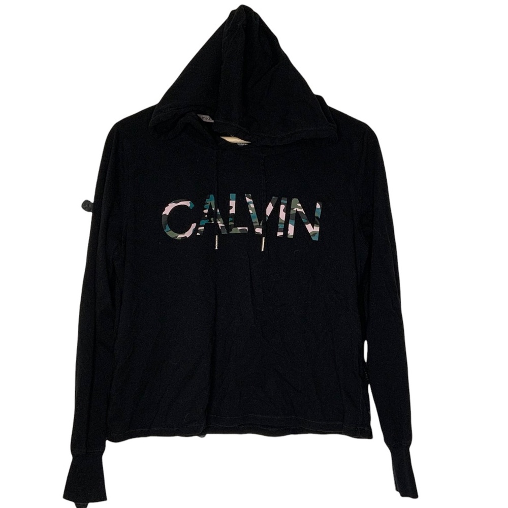EUC Calvin Klein Performance Oversized Hood Long Sleeve w/ Camo Letters Sz S